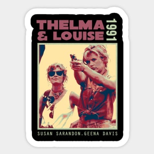 thelma and louise 1991 retro red Sticker